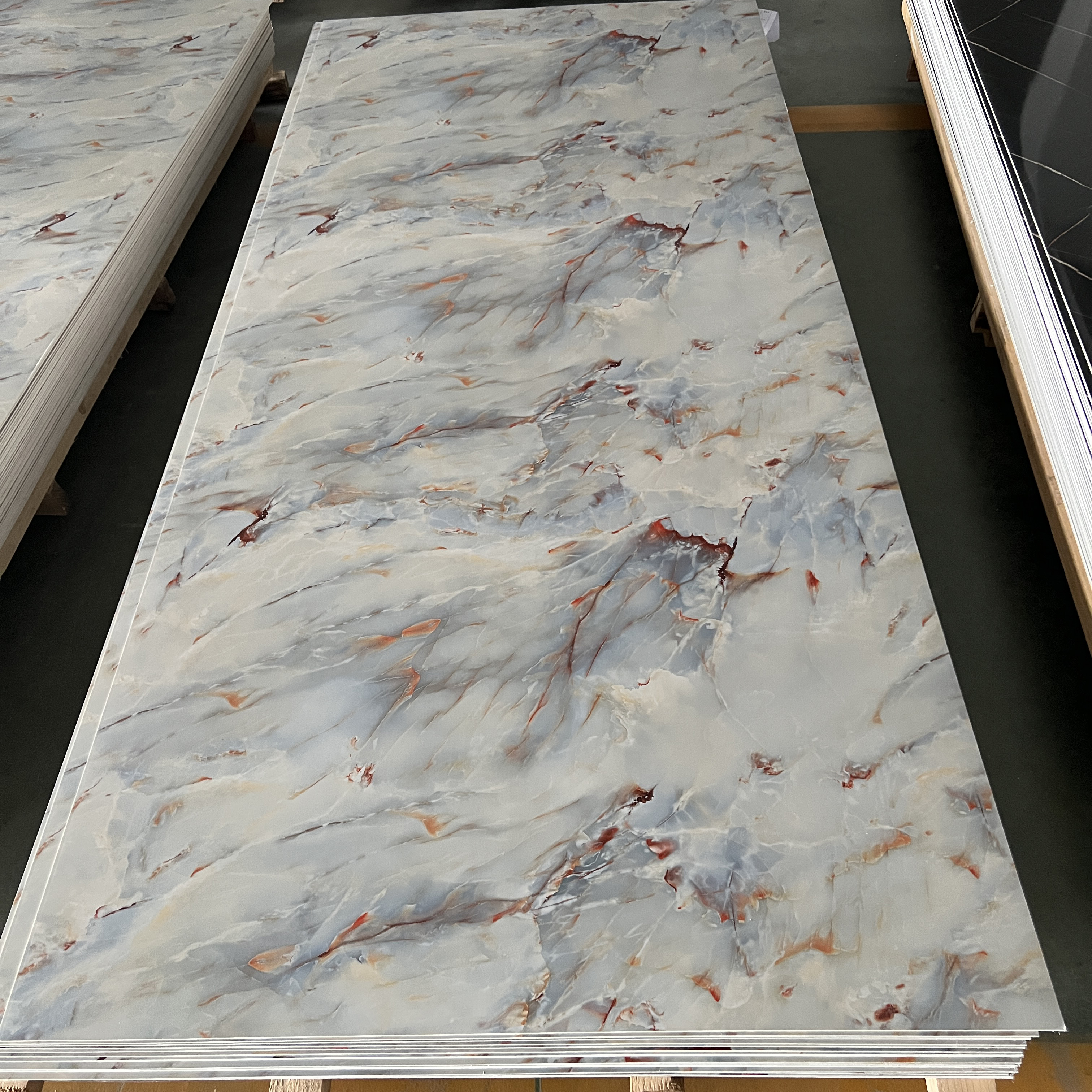 2.8mm Thickness PVC UV Marble Board for Interior Wall Decoration 1220x2800mm Exporter