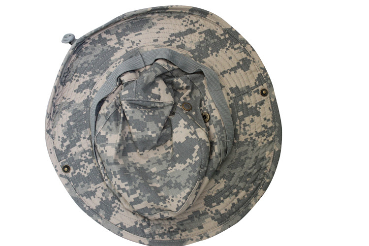 China Jungle Military Boonie Cap Camouflage Bucket Hats With Strings on sale