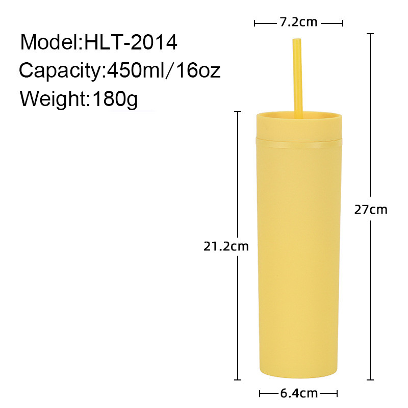 Skinny Tumblers With Lids And Straws 6 Pack 16oz Matte Pastel Colored Skinny Acrylic Double Wall Plastic Tall Skinny Tumblers Bulk For Cold Hot Drinks