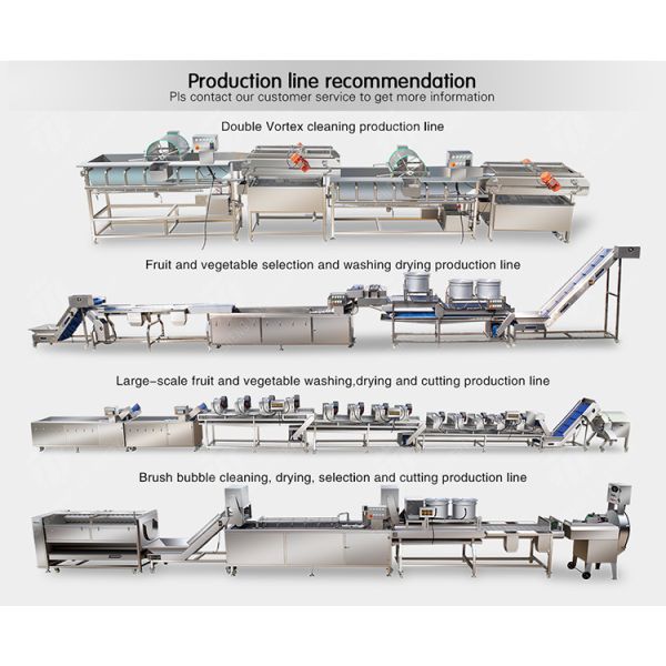 vegetable wash line pineapple juice processing line Pineapple bubble washing and vibrating air-drying line fruit processing machinery pineapple
