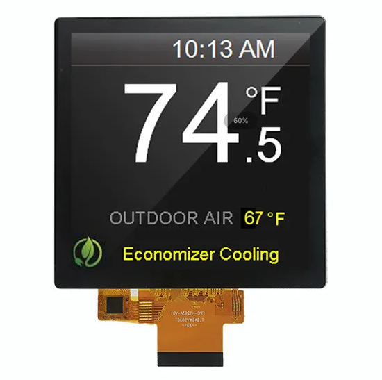 4 Inch Square 480x480 Dots PCAP Touch TFT LCD Display with 40 Pins RGB+SPI Interface