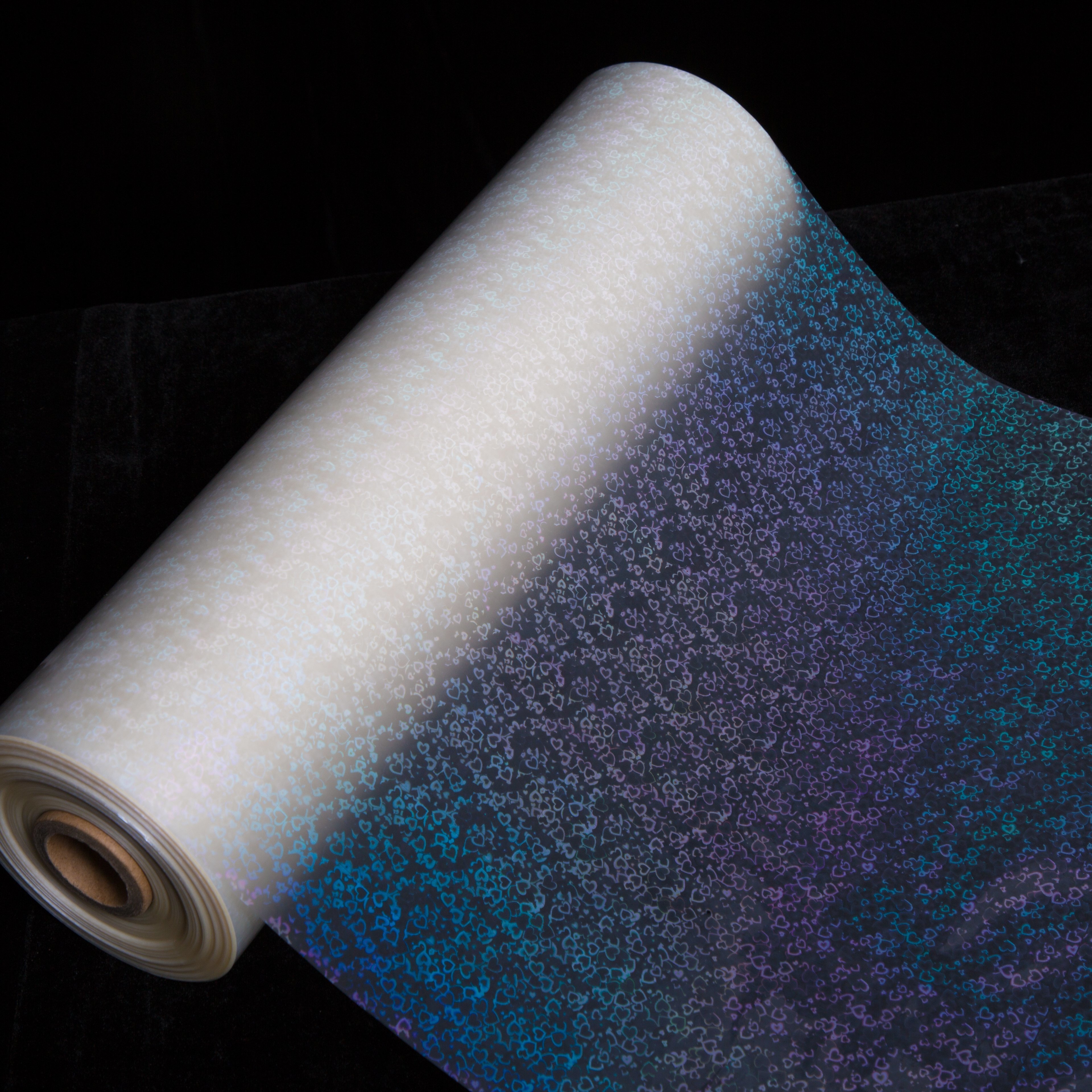 Love Heart Transparent Holographic Thermal Lamination Film BOPP Material Heat Lamination Film for Packaging
