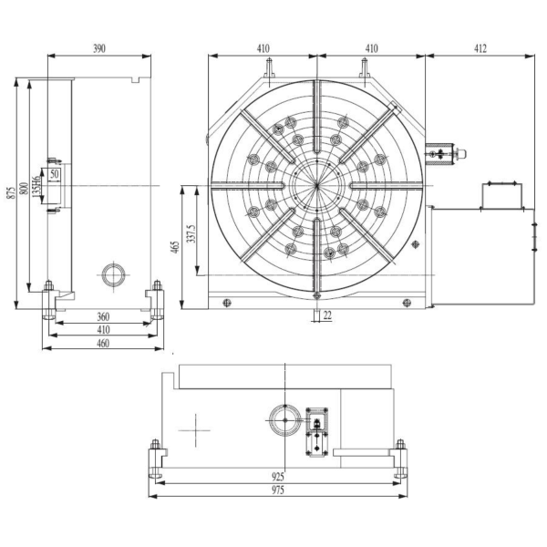 Compact 4th Axis CNC Rotary Table Tailstock With Chuck Motor