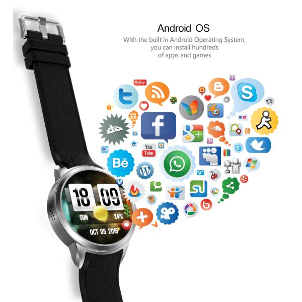 8GB 512MB business Smart Watch X200 Android5.1 heart rate monitor IP67 life waterproof Support 3G WIFI GPS Nano SIM card