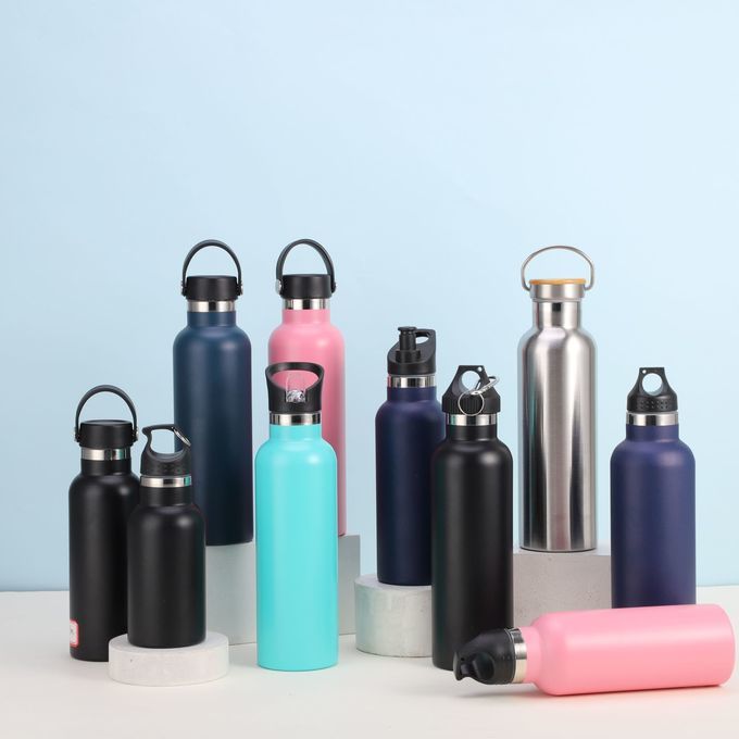 20oz Aluminum Water Bottles Bulk Reusable Water Bottles Lightweight Leak Proof Aluminum Sports with Twist Cap Buckle for Gym, Hiking, Cycling, Camping