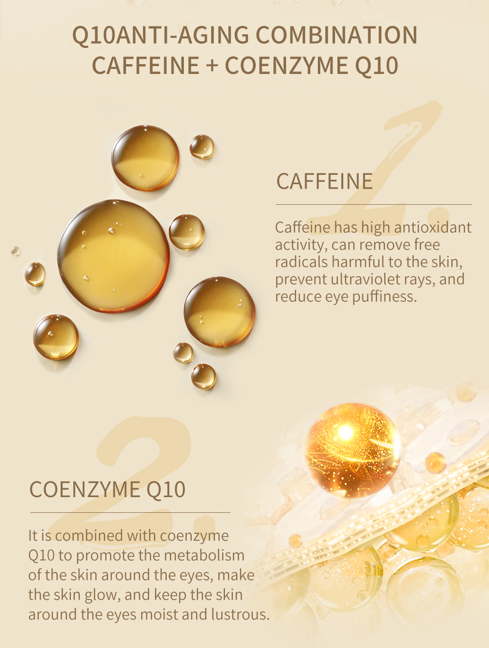 OEM 24 Karat Golden Instant Skincare Eye Mask Cream Wrinkle Removing Organic Essence