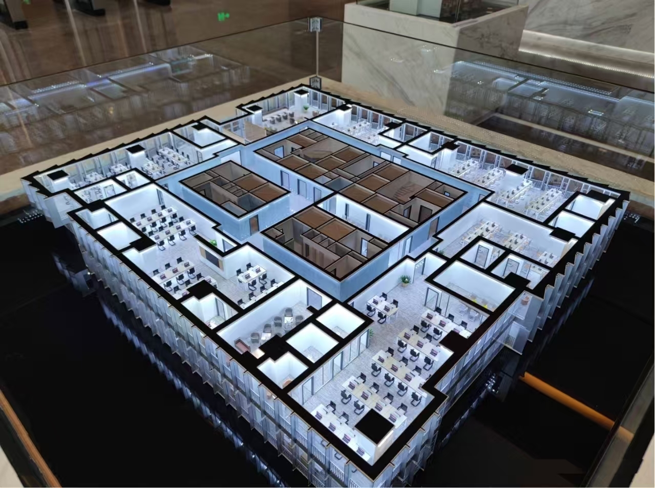 High Precision 1:150 Scale Model Factory Architectural Scale Models With LED Lighting
