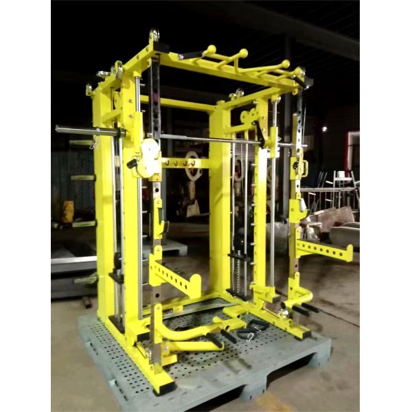 Commercial All-In-One Smith Machine Multi-Functional Strength Trainer for Home Gym Rack Fitness Exercise Features Training