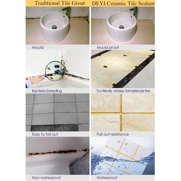 DEYI DY-E716 High Strength Epoxy Tile Grout | 2-Component Dirt Resistant & Easy Clean Formula for Floors & Walls