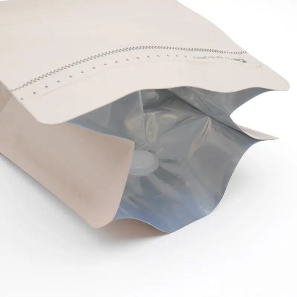 High Quality Food Grade Moisture Resistant Zipper Valve Flat Bottom Food Packaging Bags Coffee Bags