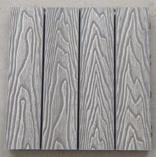 B1 Fire Retardant WPC DIY Tiles 300x300mm Interlocking WPC Decking Tiles
