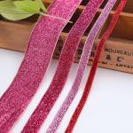 stretch metallic yarn velvet ribbon for garment apparel bags elastic flocking