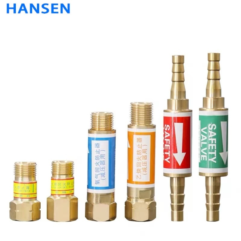 Hose End Flashback Arrestor for Welding Torch , Oxygen & Acetylene Brass Flame Arrester , Safety Flash Back Preventer with Barb Fitting for Oxy-fuel
