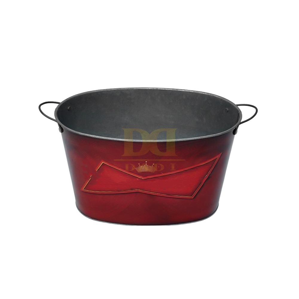 DADI PMS Metal Drinks Cooler Bucket OEM ODM Galvanized Tinplate Metal Ice Bucket