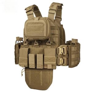 Quality CS Field Protective Camouflage Combat Waistcoat Khaki 1000D Fabric Multifunctional for sale