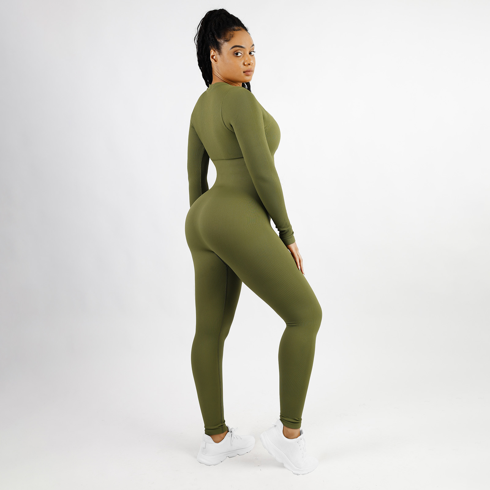 2023 Women Seamless One Piece Long Sleeve Tummy Control Body Shaping Jumpsuit Bodysuit