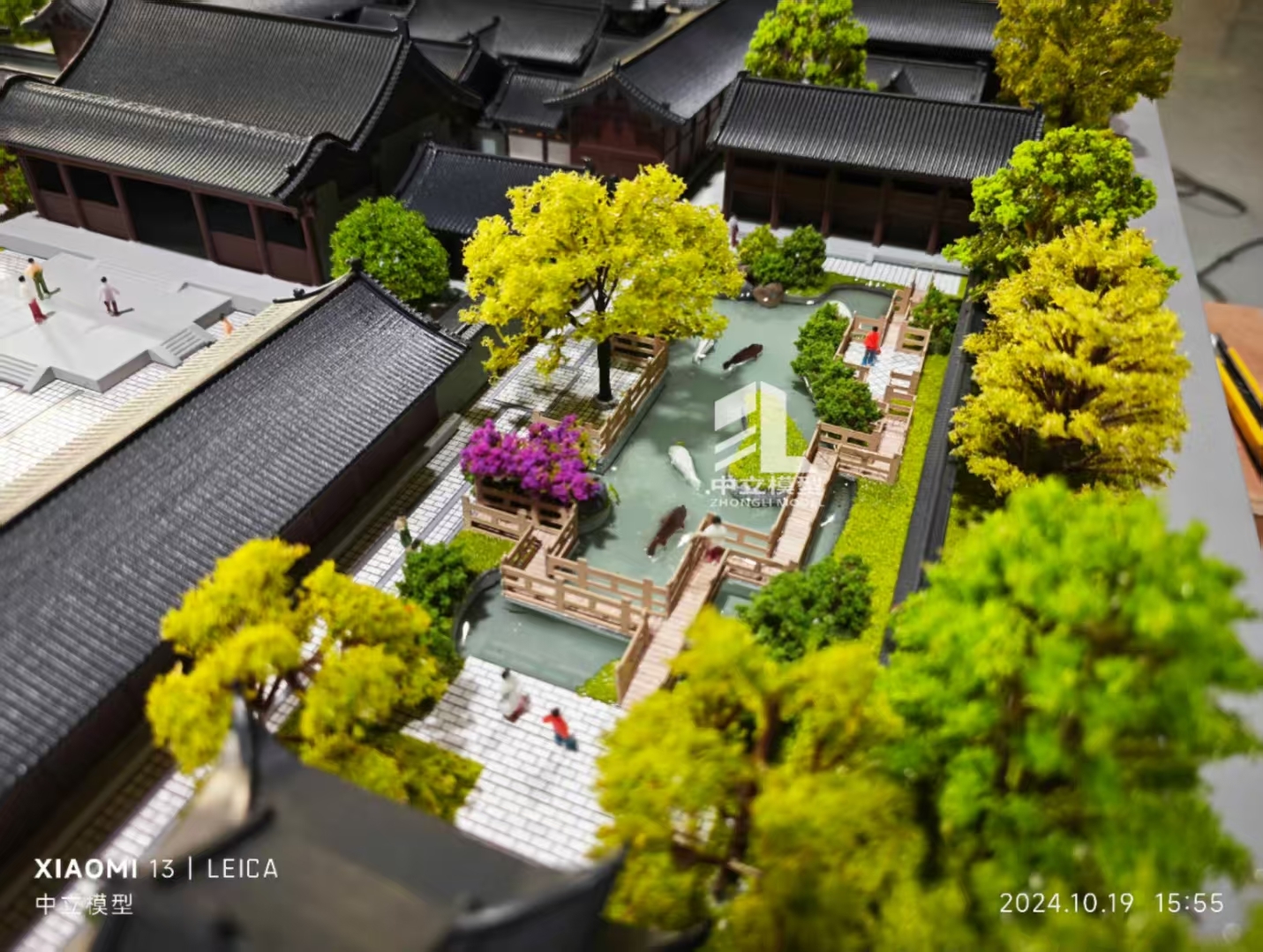 1:150 Traditional Chinese Architecture Model With Courtyards And Wooden Roof Structures