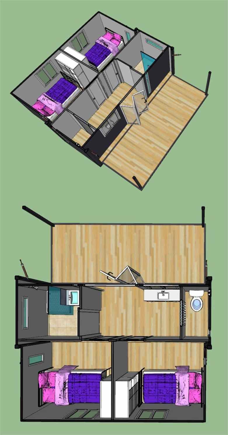 Stable Folding Container House With Sturdy Steel Frame / Sandwich Panel