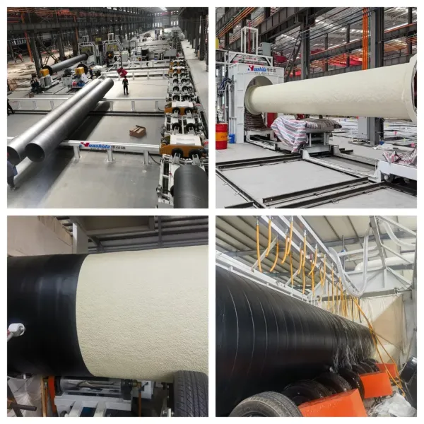 Polyurethane Spraying PE Winding Pre-Insulation Pipe Production Line