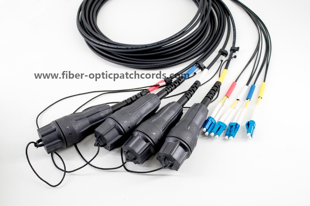 Outdoor UL94-V0 Fiber Optic Patch Cord Fullaxs LC To LC 8Core Single Mode 8fiber Patch Cable