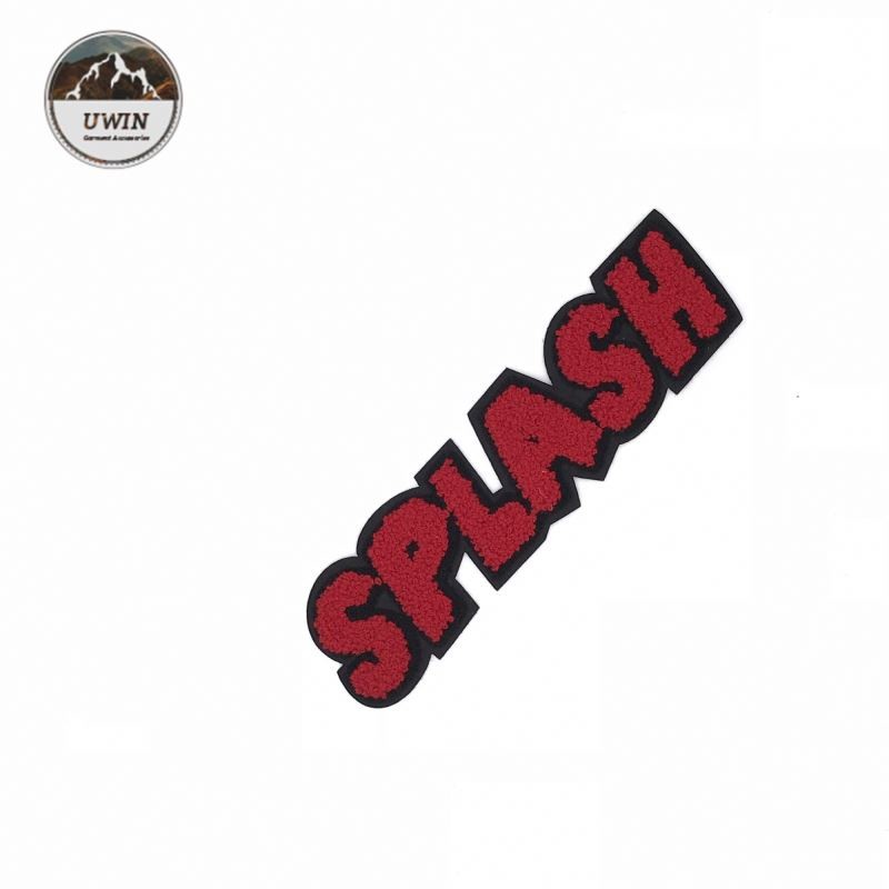 Quality Letter Embroidered Sports Patches / Embroidery Towel Patch Customized Fabric for sale