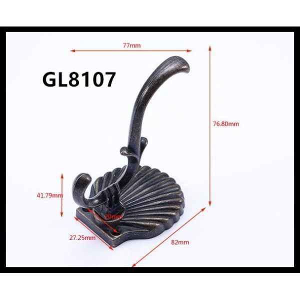 Black Zinc Alloy Cloth Hanging Hooks Classical Cap Hangers Roma Style Clothes Holders