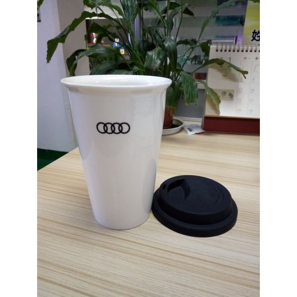 Plain White Eco Friendly Mugs Ceramic Starbuck Decorating Firing Mug With Lid