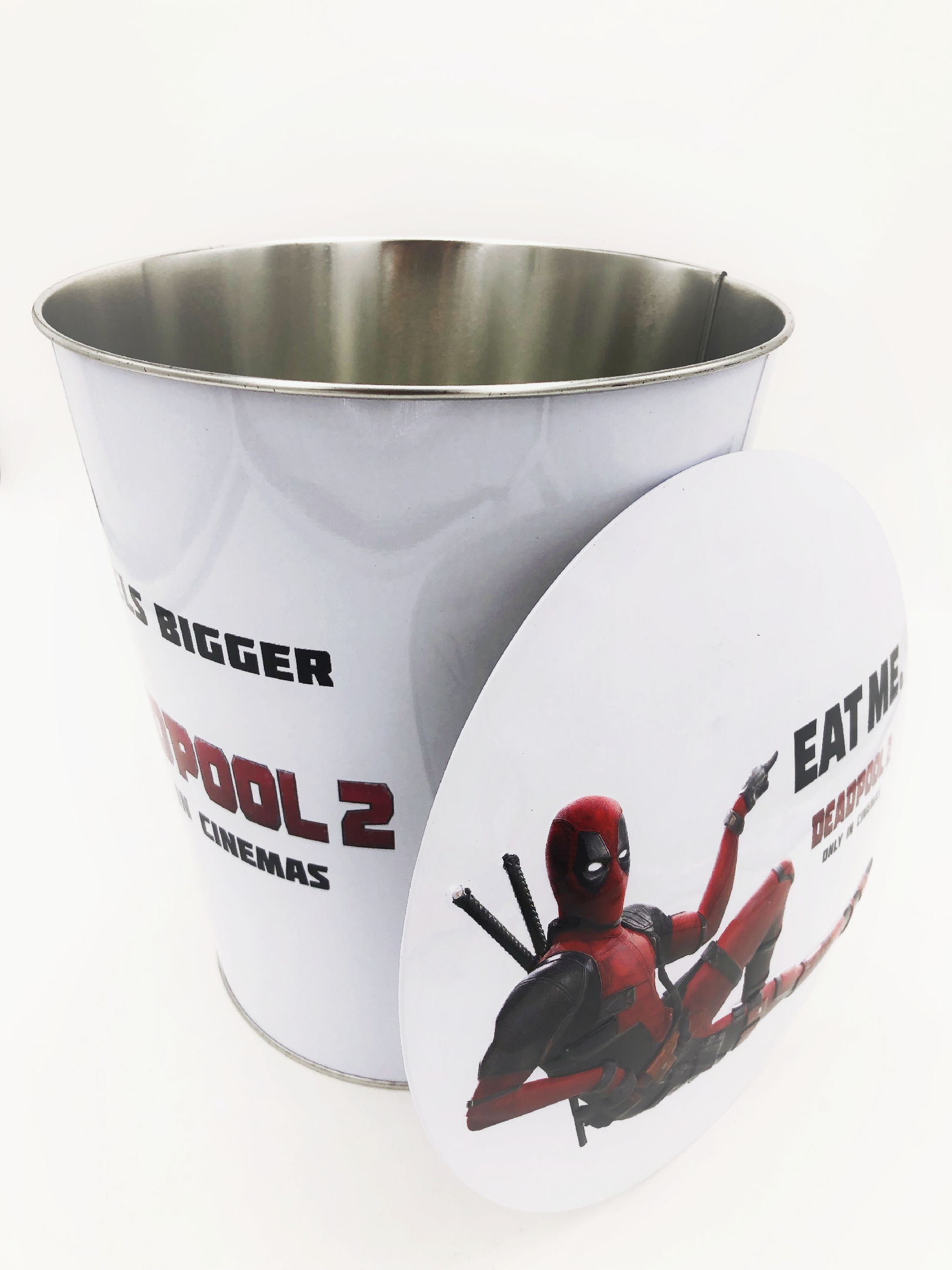 DADI 170oz Custom Printed Metal Popcorn Bucket Tins Metallic Christmas Snack Tins