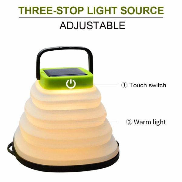 Silicone Collapsible Garden Camping Solar Lamp Solar Camping Light