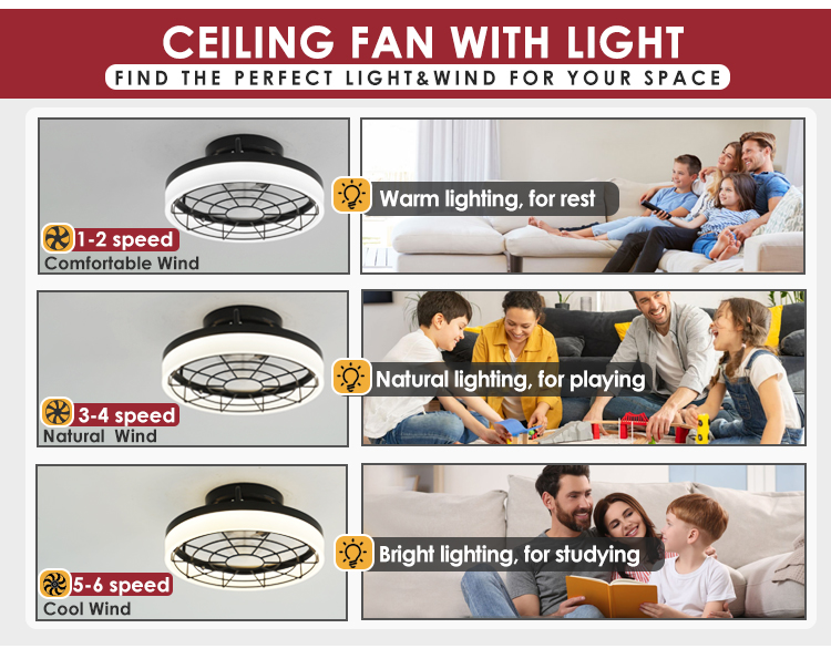 16" LED Ceiling Fan for Bedroom Living Room Dining Room or Office CB Certified