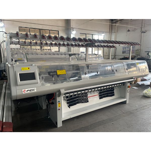 14 Gauge 16 Gauge Double Carriage Single System High Speed Automatic Flat Collar Knitting Machine