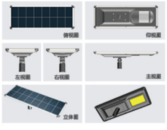 100W Integrated Solar led Street Light Solar Integrated Lamp from china Courser band time control + light control
