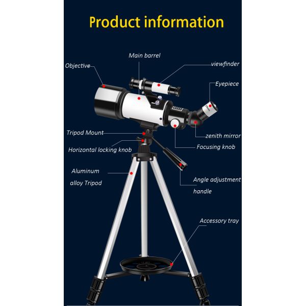 Star Testing 40070 Astronomical Refractor Telescope 70x400mm With Filters Tripod
