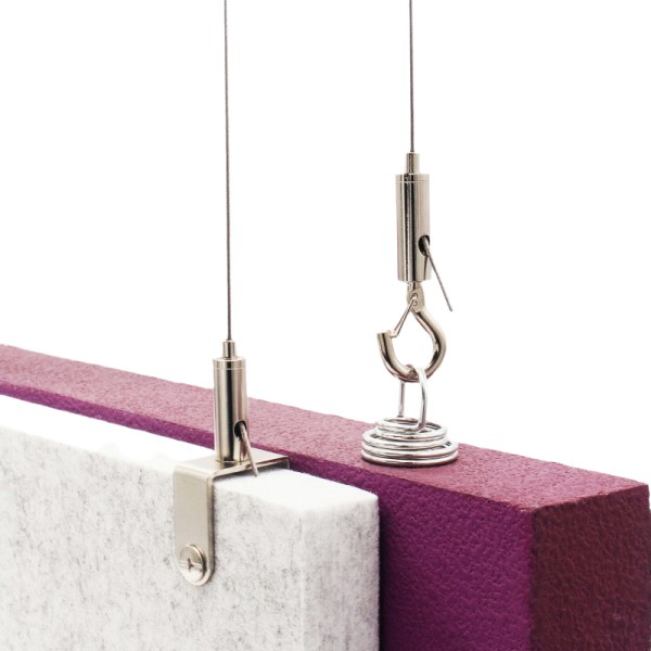 Ceiling Hanging Wire Cable Kit with Suspension Hook Adjustable Hook Cable Gripper for Hanging Picture, Acoustic Panel