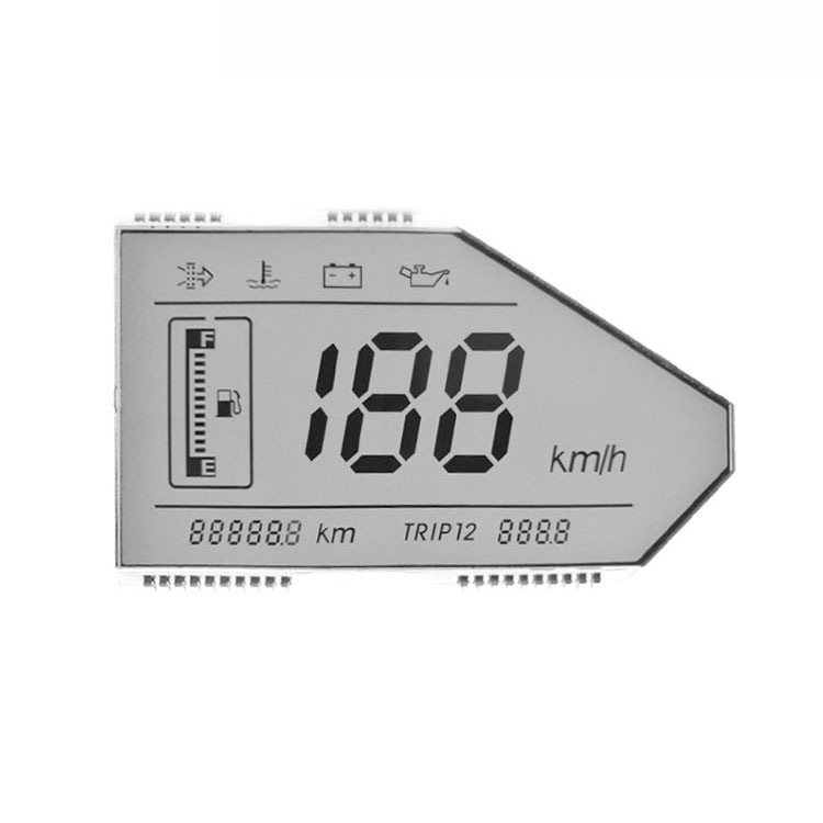 TN Segment Type LCD Module for Motorbike Dashboard, Custom LCD Screen with Odometer Trip Meter Warning Symbols