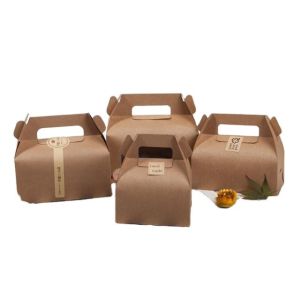 Quality Cake Bakery Height 8cm Custom Food Packaging Boxes With Handle for sale