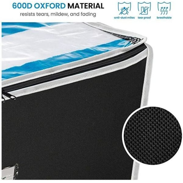 Jumbo Storage Bag Organizer Large Capacity Storage Box with Reinforced Strap Handles, PP Non-Woven Material, Cl