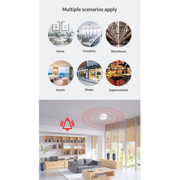 DC 5V Tuya Smart Siren 70m Open Air Communication Range Wall Mounted