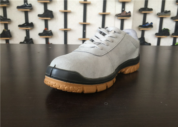 Embossed Leather Lightweight Safety Shoes , Waterproof Steel Toe Work Shoes