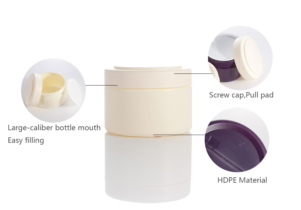 HDPE Plastic 250ml Lanolin Cosmetic Cream Jars For Body Lotion