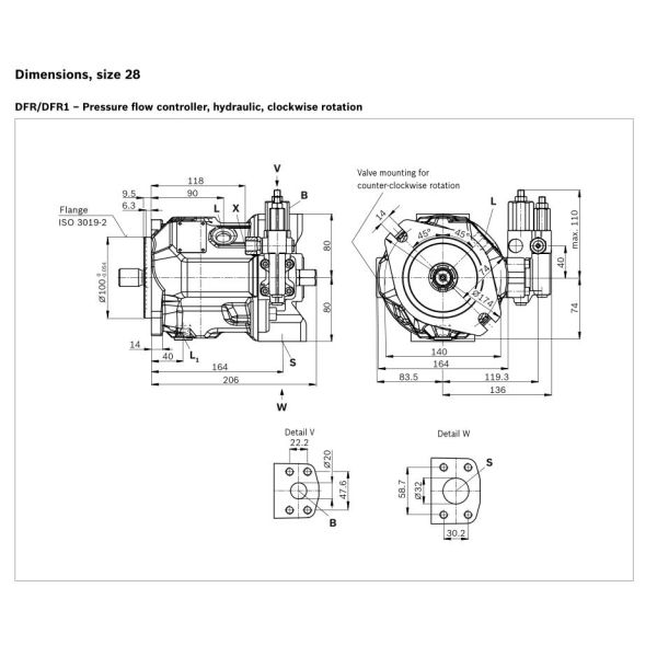 Rexroth A10VSO28DFR1/31R-PPB12N00 Hydraulic Piston Pumps/Variable pump