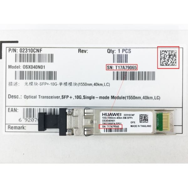 OSX040N01 Huawei Optical Transceiver OSX040N01 02310CNF SFP+ 10G Multi-Mode Module(1550nm 40km LC LRM)