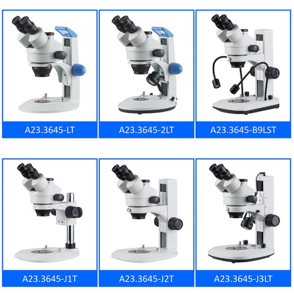 A23.3645 Opto Edu Trinocular Stereo Microscopes Magnification 7-45x