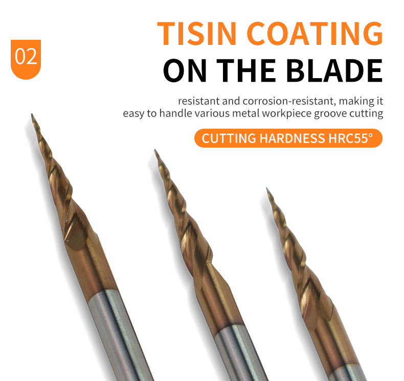Tialn Coated Spiral Wood Carving Bits Alloy Straight Shank Rotary Tool Wood Carving Bits