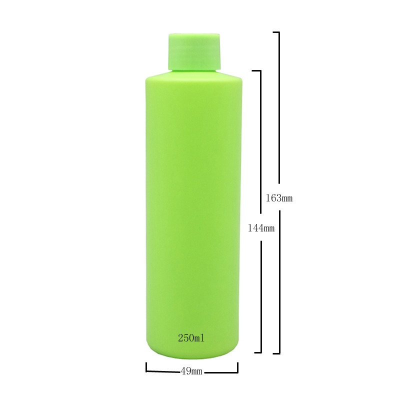 250ml HDPE Cylinder Shampoo Cosmetic Bottle With Screw Cap