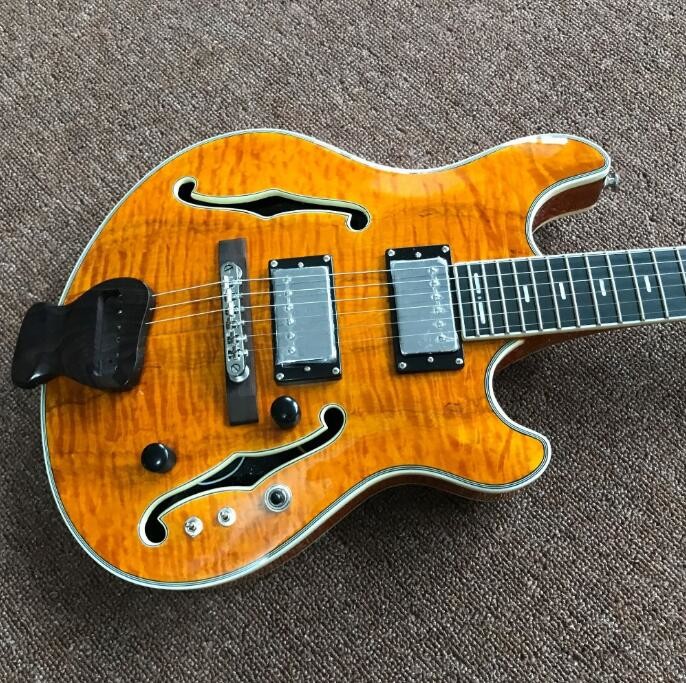 wholesale and retail Big John new natural F hollow electric guitar