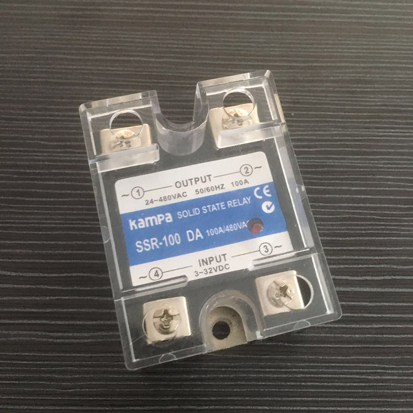 High Quality Single Phase Solid State Relay DC to AC 100A Output 24-480VAC Black SSR Solid State Relay(SSR-100DA)