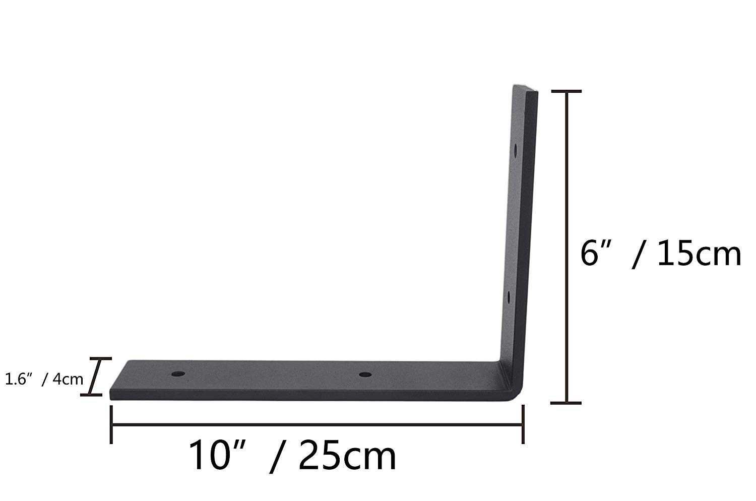 Matte Black Steel Heavy Duty"L" Corner Brace Joint Angle Bracket Shelf Bracket Wall Hanging with Screws