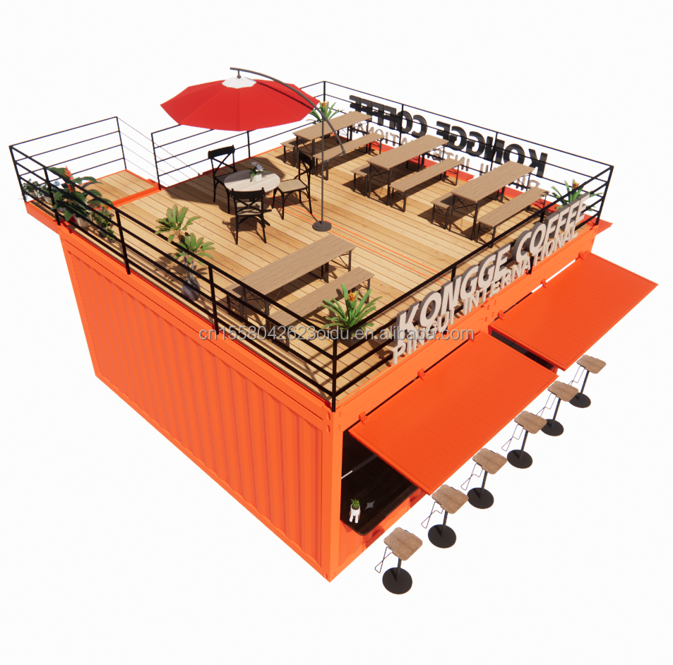 Shop Mini 20ft Pop-up Store Container Bar Stall with Sturdy Modular Design and Wall 50/75/100mm Wave Sandwich Panel