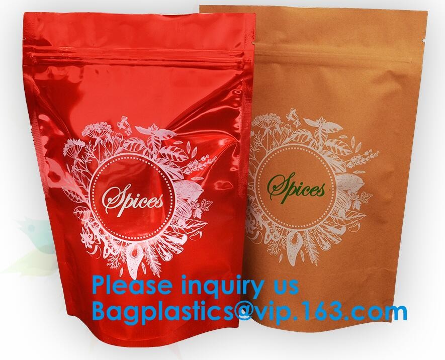 Glossy Laminate Zipper Bag Aluminum Foil Flat Pouch Bag Matte Finish Aluminum Foil Compostable Doypack